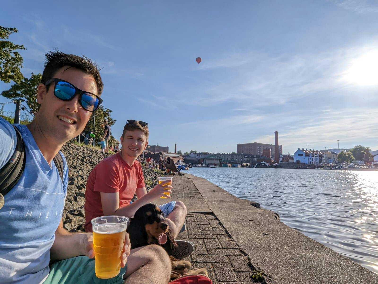 Myself, Stephen and Oscar the dog enjoying the Bristol Harbourside