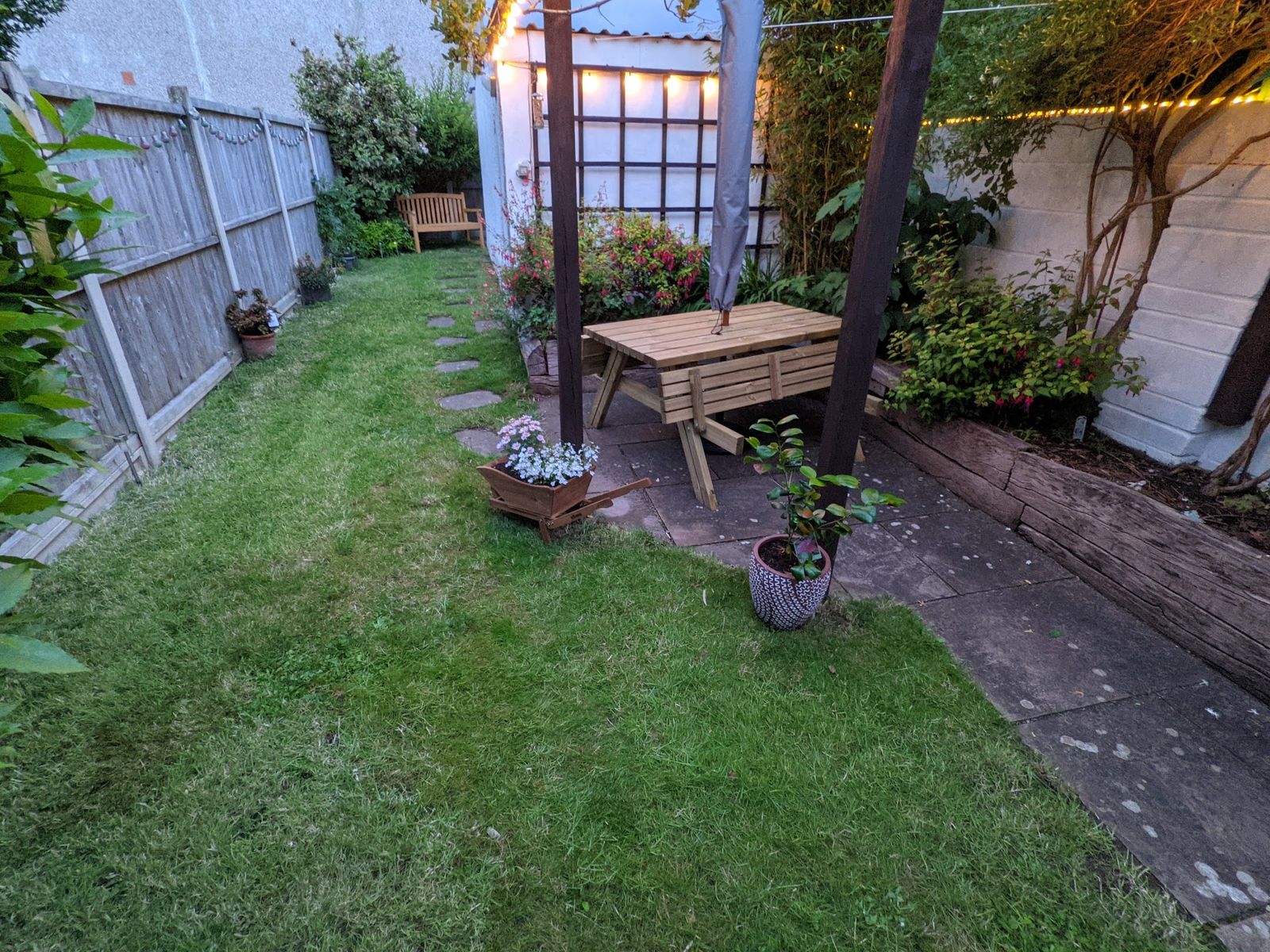 New garden benches and lights